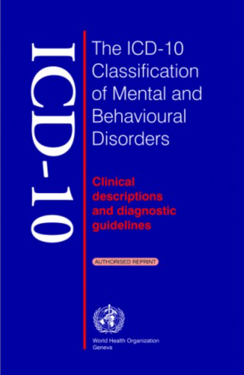 The ICD-10 Classification of Mental & Behavioural Disorders: Clinical Descriptions and Diagnostic Guidelines, 1/Ed.